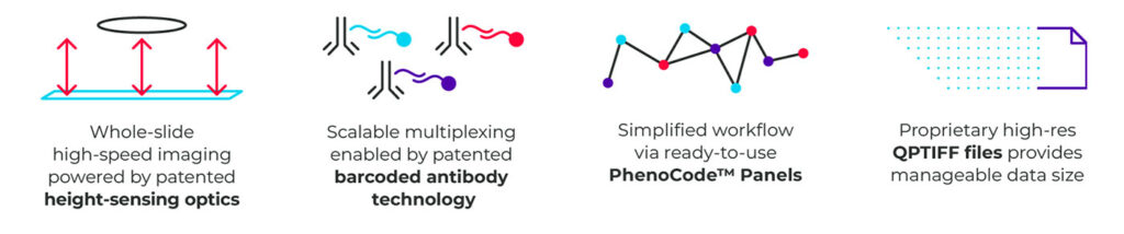 Spatial Biology 2.0 key innovations including whole-slide, highspeed imaging, scalable multiplexing, and simplified workflows
