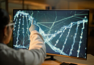 scientist with dna